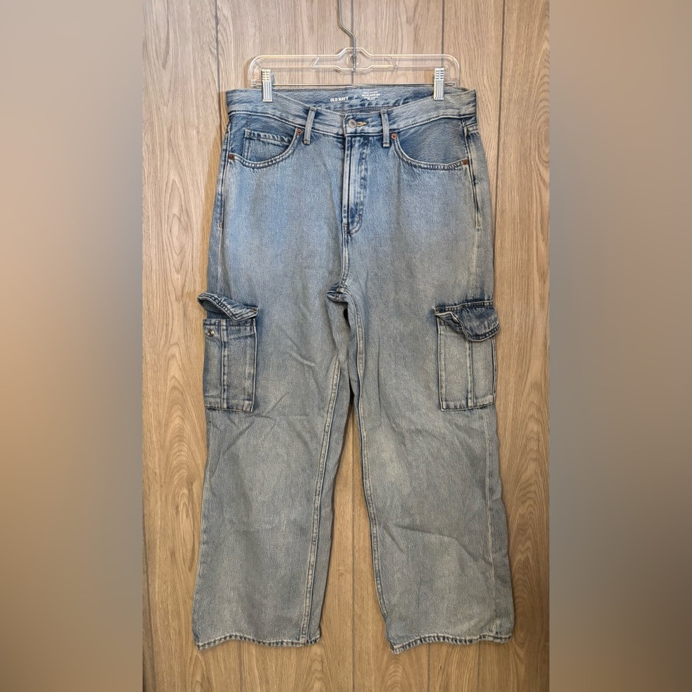 Old Navy Sky High Wide Leg Jeans in Denim Blue